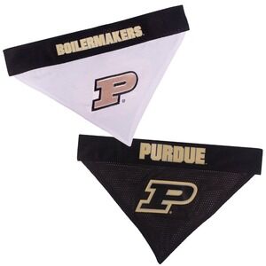 Pets First Collegiate Purdue Boilermakers Reversible Dog Collar Bandana L /‎ XL